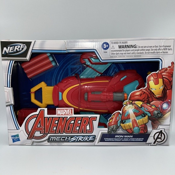 NERF Marvel Avengers Mech Strike Role Play Iron Man Strikeshot Gauntlet on Wrist - Picture 1 of 10